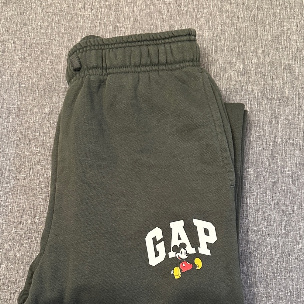 GAP Kids Olive Sweatpants with Mickey Mouse